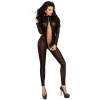 VipMarketim Kadın Siyah Fermuarlı Boydan Tül Seksi Tüm Vücut Çorabı Gecelik Babydoll