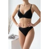 VipMarketim Kadın Siyah Fitilli Dantelli Bralet Takımı