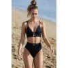 VipMarketim Kadın Siyah Yüksek Bel Özel Bikini Takımı