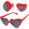 VipMarketim Kalp Taşlı Parti Gözlüğü Kırmızı
