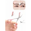 VipMarketim Kavisli Kaş Kirpik Düzeltici Bıyık Alma Taraklı Kaş Makası Yüz Bakım Seti Makas