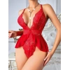 VipMarketim  Kırmızı Dantel İşlemeli Fantezi Body Gecelik