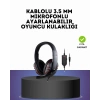 VipMarketim Kırmızı Gaming Headset Mikrofonlu Sağlam Kablolu Konforlu