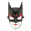 VipMarketim Kırmızı Gözlü Siyah Batman Maske - Lastikli Batgirl Maskesi 28x17 cm