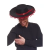 VipMarketim Kırmızı Ponponlu Siyah Renk Yetişkin İspanyol Şapkası