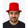 VipMarketim Kırmızı Renk Plastik Nubuk Kadife Flok Kaplama Fötr Şapka 11 cm