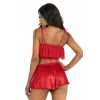 VipMarketim  Kırmızı Saten Şort Takımı 9206