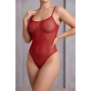 VipMarketim Kırmızı Transparan Tül Fantazi Bodysuit TM1480