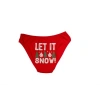 VipMarketim Kırmızı Yılbaşı Desenli Let İt Snow Pamuklu Külot