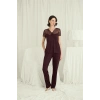 Vipmarketim Kısa Kollu Ve Dantelli V Yaka Pijama Takımı