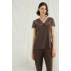 Vipmarketim Kısa Kollu Ve Dantelli V Yaka Pijama Takımı