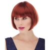 VipMarketim Kızıl Renk Düz Kesim Astarlı Küt Parti Peruğu