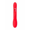 VipMarketim Klitoral uyarıcılı vibratör JOS Patti, hareketli dilli, silikon, kırmızı, 24 cm