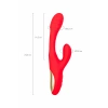 VipMarketim Klitoral uyarıcılı vibratör JOS Patti, hareketli dilli, silikon, kırmızı, 24 cm