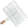 VipMarketim Küçük Boy Mangal Izgarası - 35x20 cm - Ahşap Saplı