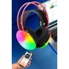 VipMarketim Kulak Üstü Kablosuz Bluetooth Kulaklık Unısex Renkli Işıklı Kulaklık