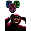 VipMarketim Led Işıklı Neon Maske Cadılar Bayramı Maskesi Korkunç Korku Maskesi