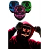 VipMarketim Led Işıklı Neon Maske Cadılar Bayramı Maskesi Korkunç Korku Maskesi