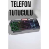 VipMarketim Led Işıklı Oyuncu Klavye Usb Girişli RGB Işıklı Q Klavye Mouse Hediyeli