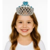 VipMarketim Mavi Kalpli Gümüş Renk Kraliçe Tacı Prenses Tacı
