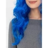VipMarketim Mavi Renk Uzun Dalgalı Parti Peruğu