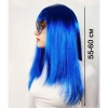 VipMarketim Mavi Renk Uzun Parti Peruğu
