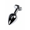 VipMarketim Metal Anal Plug, Metal, Gümüş, Mavi Kristalli, 8 Cm, Ø 3,4 Cm, 85 G
