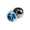 VipMarketim Metal  Anal Plug, Metal, gümüş, mavi kristalli, 8 cm, Ø 3,4 cm, 85 g