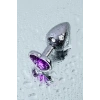 VipMarketim Metal Anal Plug, Metal, Gümüş, Mor Kristalli, 7 Cm, Ø 2,7 Cm, 50 G
