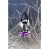VipMarketim Metal Anal Plug, Metal, gümüş, mor kristalli, 7 cm, Ø 2,7 cm, 50 g