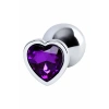 VipMarketim Metal  Anal Plug, Metal, gümüş, mor kristalli, 8 cm, Ø 3,4 cm, 85 g