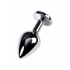 VipMarketim Metal  Anal Plug, Metal, gümüş, mor kristalli, 8 cm, Ø 3,4 cm, 85 g