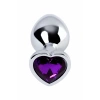 VipMarketim Metal  Anal Plug, Metal, gümüş, mor kristalli, 8 cm, Ø 3,4 cm, 85 g