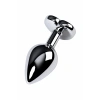 VipMarketim Metal  Anal Plug, Metal, gümüş, mor kristalli, 8 cm, Ø 3,4 cm, 85 g