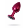 VipMarketim Metal  Anal Plug, Metal, kırmızı, siyah kristalli, 8,2 cm, Ø3,4 cm, 85 g