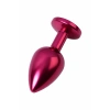 VipMarketim Metal Anal Plug, Metal, Kırmızı, Siyah Kristalli, 8,2 Cm, Ø3,4 Cm, 85 G