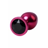 VipMarketim Metal Anal Plug, Metal, Kırmızı, Siyah Kristalli, 8,2 Cm, Ø3,4 Cm, 85 G