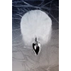 VipMarketim Metal  Anal Plug, minyon, metal+ Faux kürk, gümüş, beyaz at kuyruğu