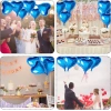 VipMarketim Metalize Mavi Kalp Folyo Balon