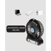 VipMarketim Mini USB Fan – Şarj Edilebilir Işıklı 3 Kademe Taşınabilir Masaüstü Vantilatör