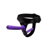 VipMarketim Mor Double Dong Titreşimli Belden Bağlamalı Çift Taraflı Bisex Dildo Vibratör model 2