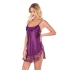 VipMarketim  Mor Kısa Saten Gecelik