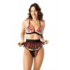VipMarketim  Nakış Detaylı Fantazi Sütyen Tanga String Takımı