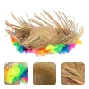 VipMarketim Naturel Renk Püsküllü Örme Hasır Hawaii Luau Aloha Şapka 13x36 cm