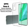 VipMarketim OPPO Reno 6 Kılıf Kamera Korumalı Ultra İnce Şeffaf Silikon Kılıf-(5775)