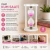 VipMarketim Orta Boy Cam Standlı Kum Saati - 12 cm Yükseklik - Dekoratif Süs Eşyası