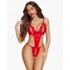 Vipmarketim Özel Bölgesi Açık Göğüs Detaylı Kırmızı Fantezi Body