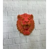 VipMarketim Özel Tasarım 3D Aslan Figürü Duvar Süsü Dekoratif Heykel 20x21 cm