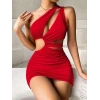 VipMarketim  Özel Tasarım Kırmızı Fantezi Mini Club Elbisesi