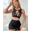 VipMarketim  Özel Tasarım Seksi Etekli Siyah Fantezi Jartiyer Takımı